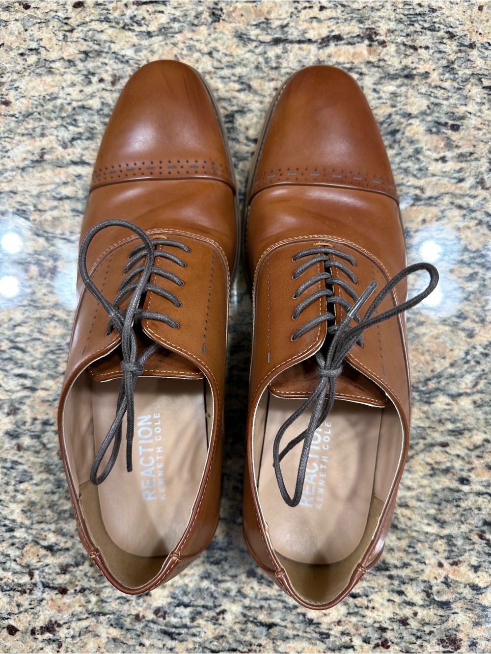 Kenneth Cole Reaction Men's Cognac Brown Cap-Toe Derby Oxfords